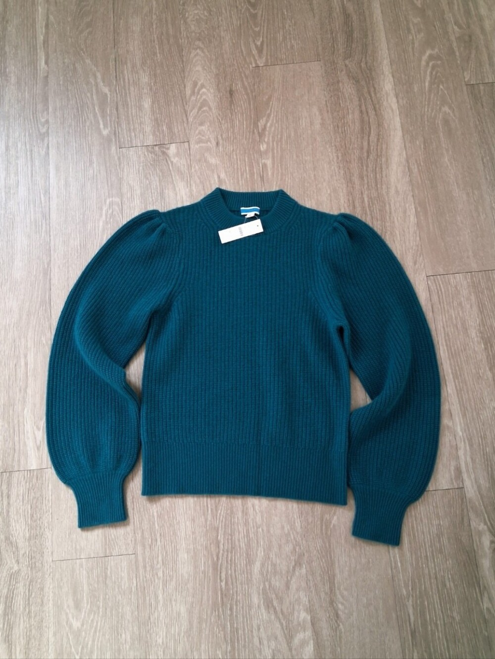 J. Crew Cashmere Puff Sleeve Mock Neck Sweater Cozy Fall Quiet Luxury